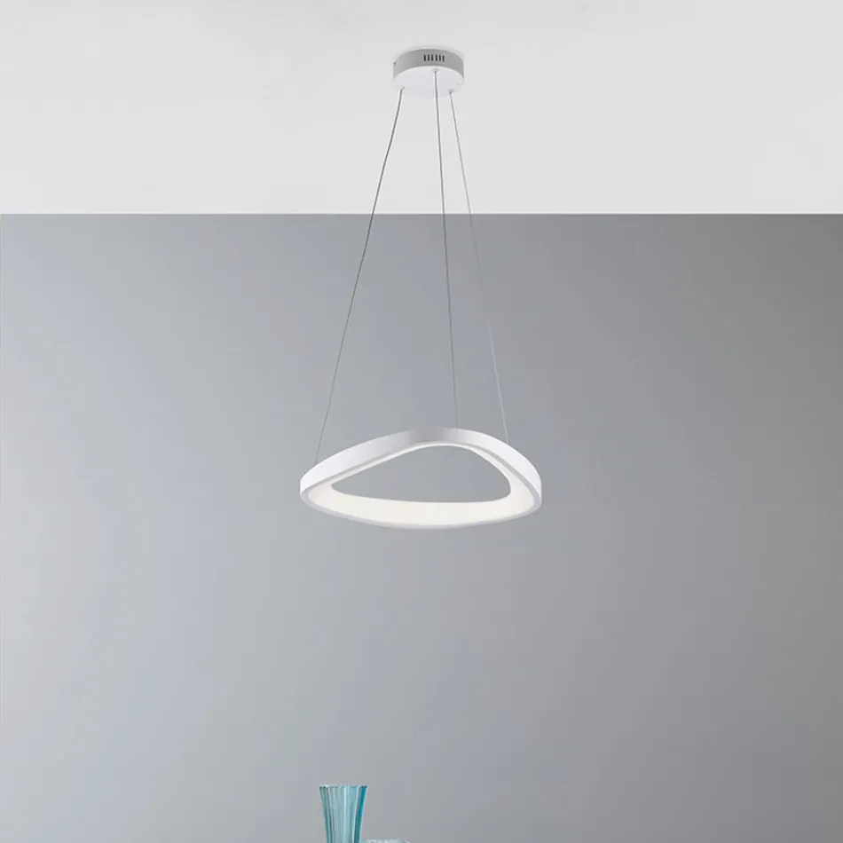 Lampadario in vetro e metallo bianco per illuminare interni eleganti – Voyager Viadurini