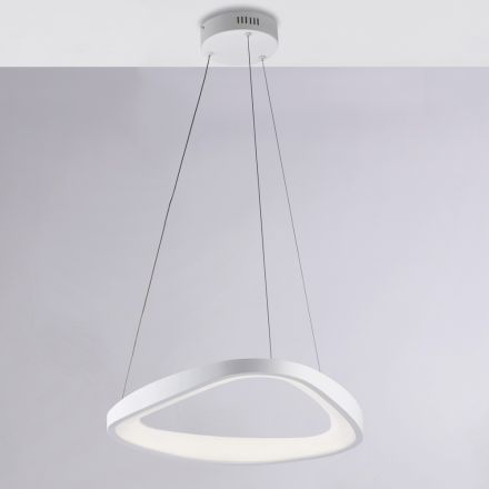 Lampadario in vetro e metallo bianco per illuminare interni eleganti – Voyager Viadurini