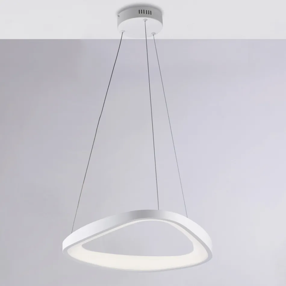 Lampadario in vetro e metallo bianco per illuminare interni eleganti – Voyager Viadurini