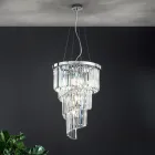 Lampadario Lusso Classico in Metallo Cromato e Cristallo Molato - Lambert Viadurini