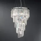 Lampadario Lusso Classico in Metallo Cromato e Cristallo Molato - Lambert Viadurini
