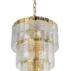 Lampadario Moderno 12 Luci in Vetro Artigianale Lusso Italiano - Valadier Viadurini