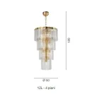 Lampadario Moderno 12 Luci in Vetro Artigianale Lusso Italiano - Valadier Viadurini