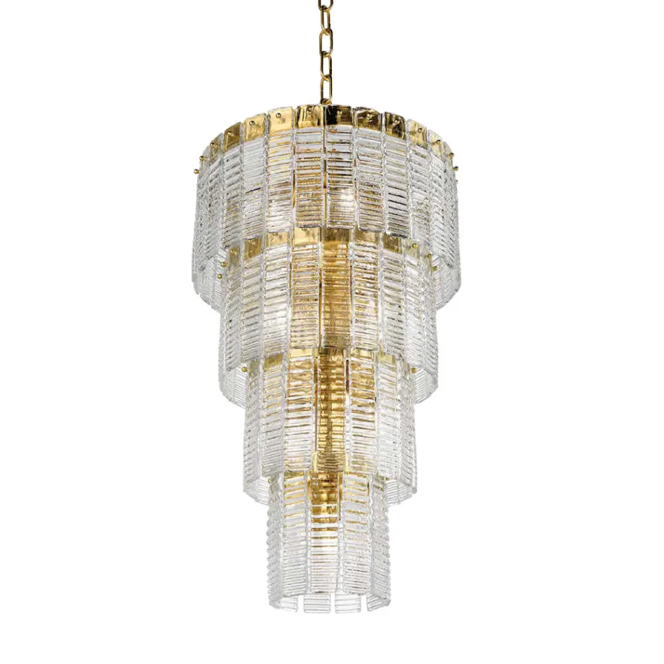 Lampadario Moderno 12 Luci in Vetro Artigianale Lusso Italiano - Valadier Viadurini