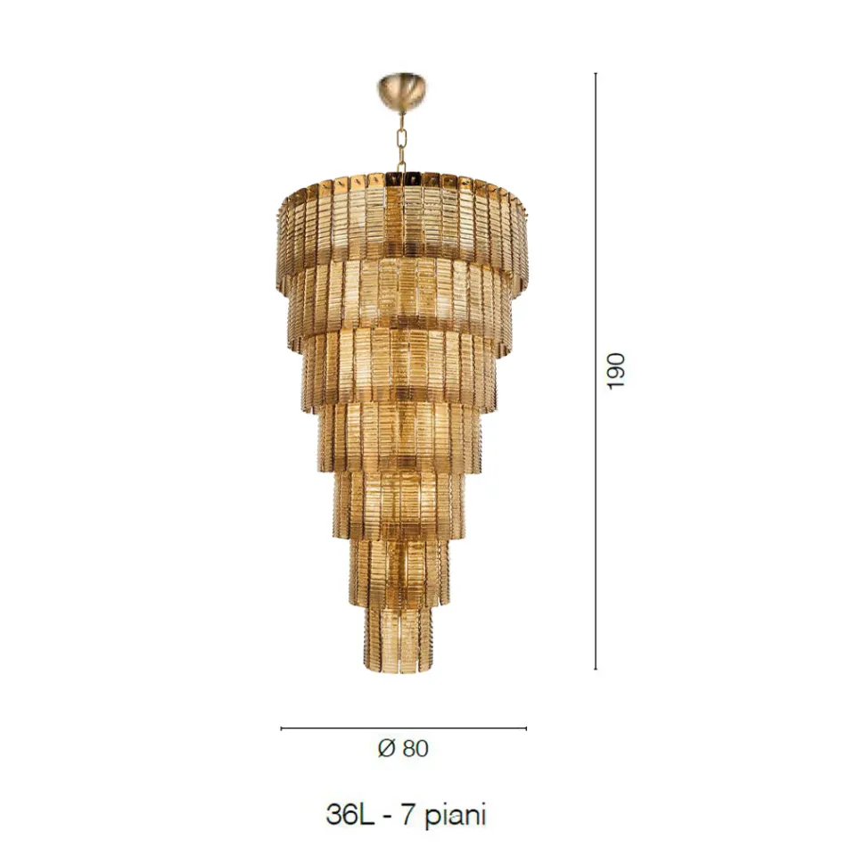 Lampadario Moderno 36 Luci in Vetro Artigianale Lusso Italiano - Valadier Viadurini