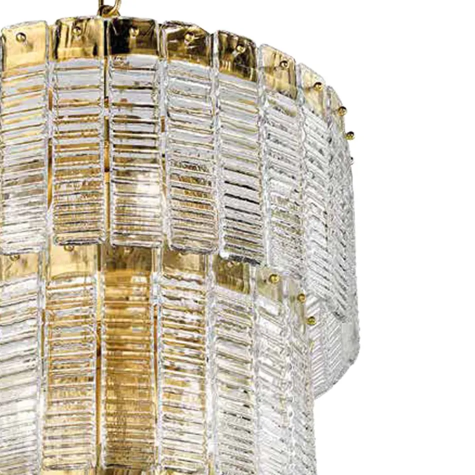 Lampadario Moderno 36 Luci in Vetro Artigianale Lusso Italiano - Valadier Viadurini