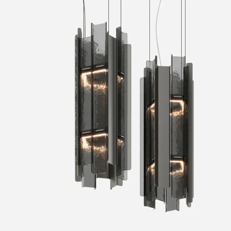 Lampadario Moderno in Vetro Fuso dal Design Elegante Made in Italy - Velis Viadurini