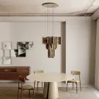 Lampadario Moderno in Vetro Fuso dal Design Elegante Made in Italy - Velis Viadurini