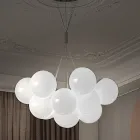 Lampadario Moderno in Vetro Veneziano Incamiciato Soffiato a Mano - Neve Viadurini