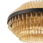 Lampadario Moderno Vetro Soffiato e Metallo Artigianato Italiano - Maesta Viadurini