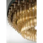 Lampadario Moderno Vetro Soffiato e Metallo Artigianato Italiano - Maesta Viadurini