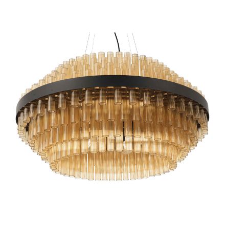 Lampadario Moderno Vetro Soffiato e Metallo Artigianato Italiano - Maesta Viadurini