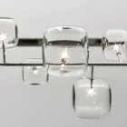 Lampadario Orizzontale in Metallo e Vetro Pyrex Trasparente - Iperspazio Viadurini