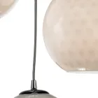 Lampadario Sospeso a Tre Cupole in Vetro Veneziano Made in Italy - Lucilla Viadurini