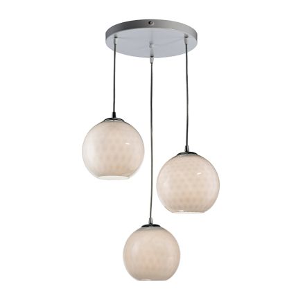 Lampadario Sospeso a Tre Cupole in Vetro Veneziano Made in Italy - Lucilla Viadurini