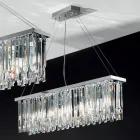 Lampadario Sospeso Classico Lusso in Metallo e Cristallo Molato - Zolando Viadurini