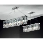 Lampadario Sospeso Classico Lusso in Metallo e Cristallo Molato - Zolando Viadurini