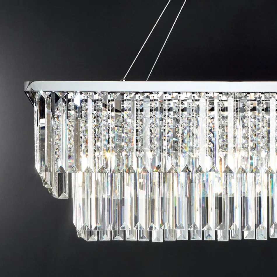 Lampadario Sospeso Classico Metallo e Cristallo Molato di Lusso - Mirielle Viadurini
