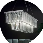 Lampadario Sospeso Classico Metallo e Cristallo Molato di Lusso - Mirielle Viadurini