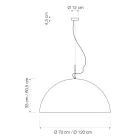 Lampadario Sospeso in Laprene e Nebulite  - Mezza Luna by In-es.artdesign  Viadurini