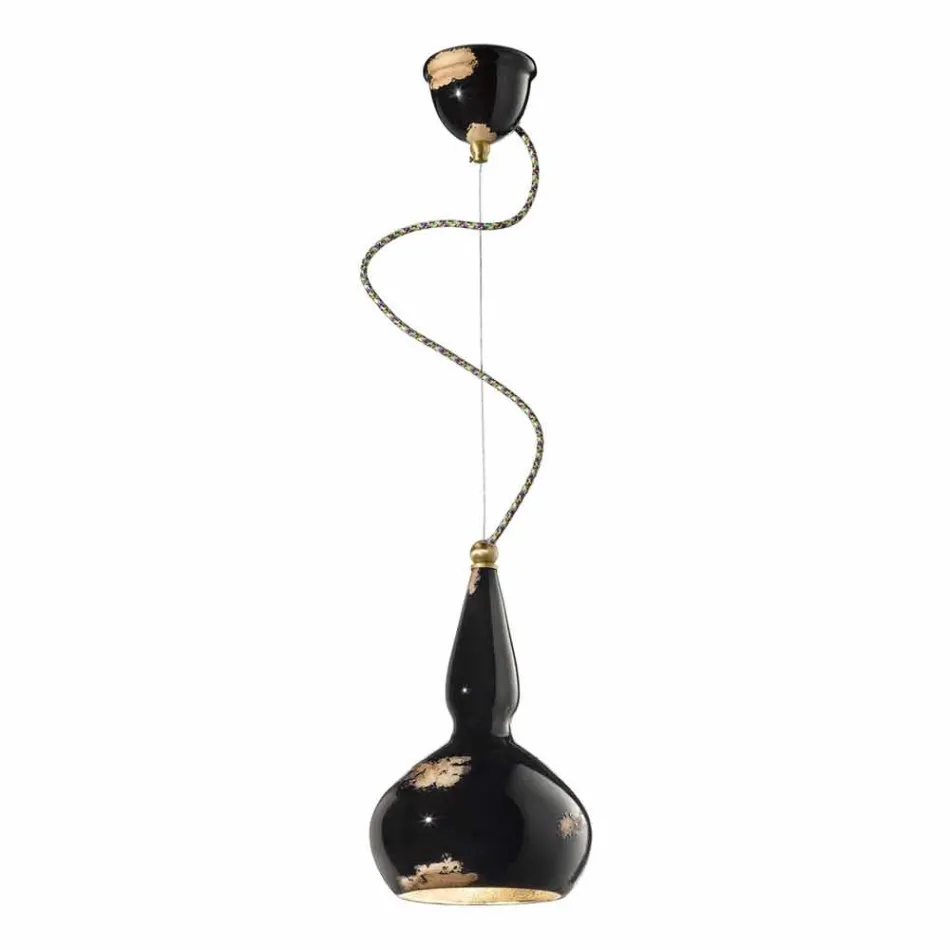 Lampadario sospeso in stile retrò in ceramica Ferroluce Viadurini
