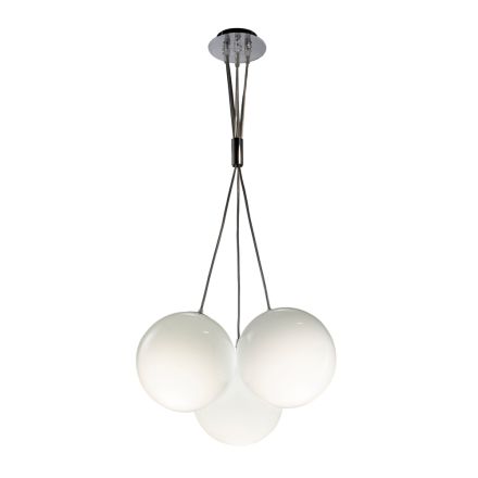 Lampadario Sospeso Tre Lumi in Vetro Incamiciato Made in Italy - Althea Viadurini