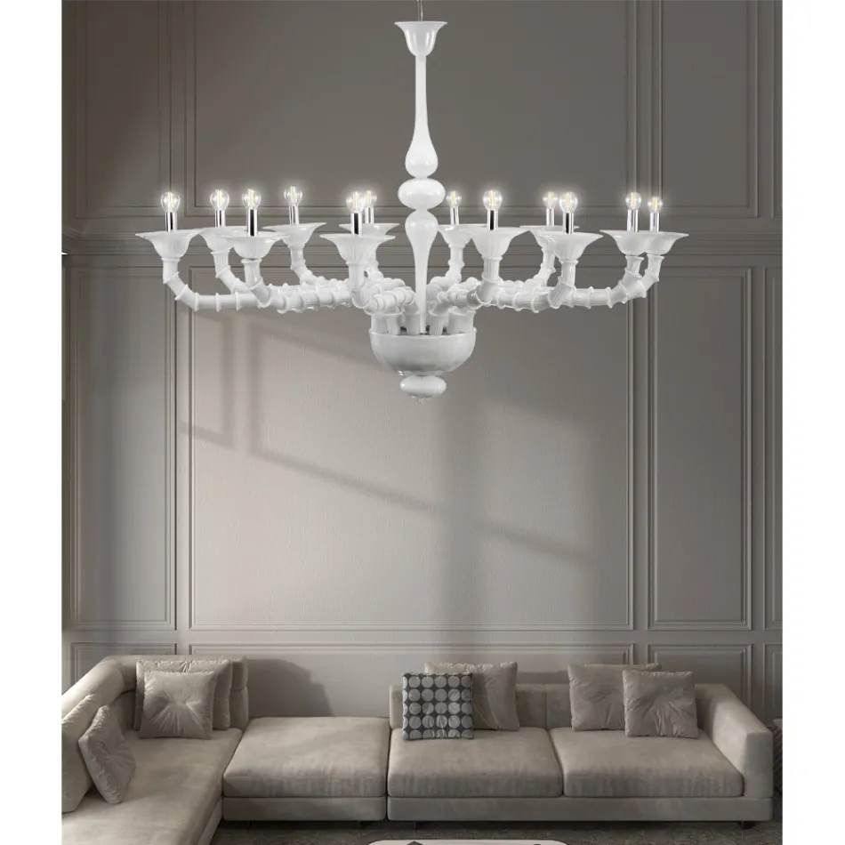 Lampadario Stile Classico in Vetro Veneziano Soffiato a Mano - Vanity Viadurini