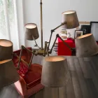 Lampadario stile industriale in ferro e ottone Reporter Il Fanale Viadurini