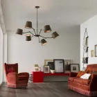 Lampadario stile industriale in ferro e ottone Reporter Il Fanale Viadurini