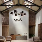 Lampadario stile industriale in ferro e ottone Reporter Il Fanale Viadurini