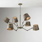 Lampadario stile industriale in ferro e ottone Reporter Il Fanale Viadurini
