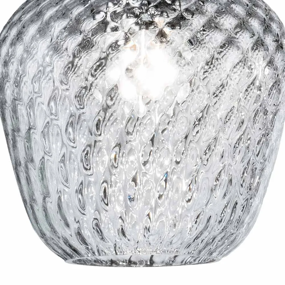 Lampadario su Barra Lineare Tre Lumi in Vetro Veneziano Made in Italy - Elisia Viadurini