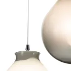 Lampadario su Base Rotonda a Tre Lumi in Vetro Incamiciato Made in Italy - Iride Viadurini