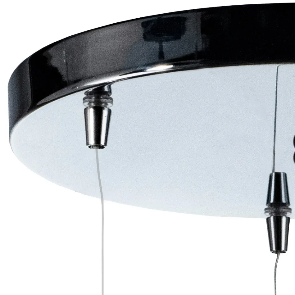 Lampadario su Base Rotonda a Tre Lumi in Vetro Incamiciato Made in Italy - Iride Viadurini