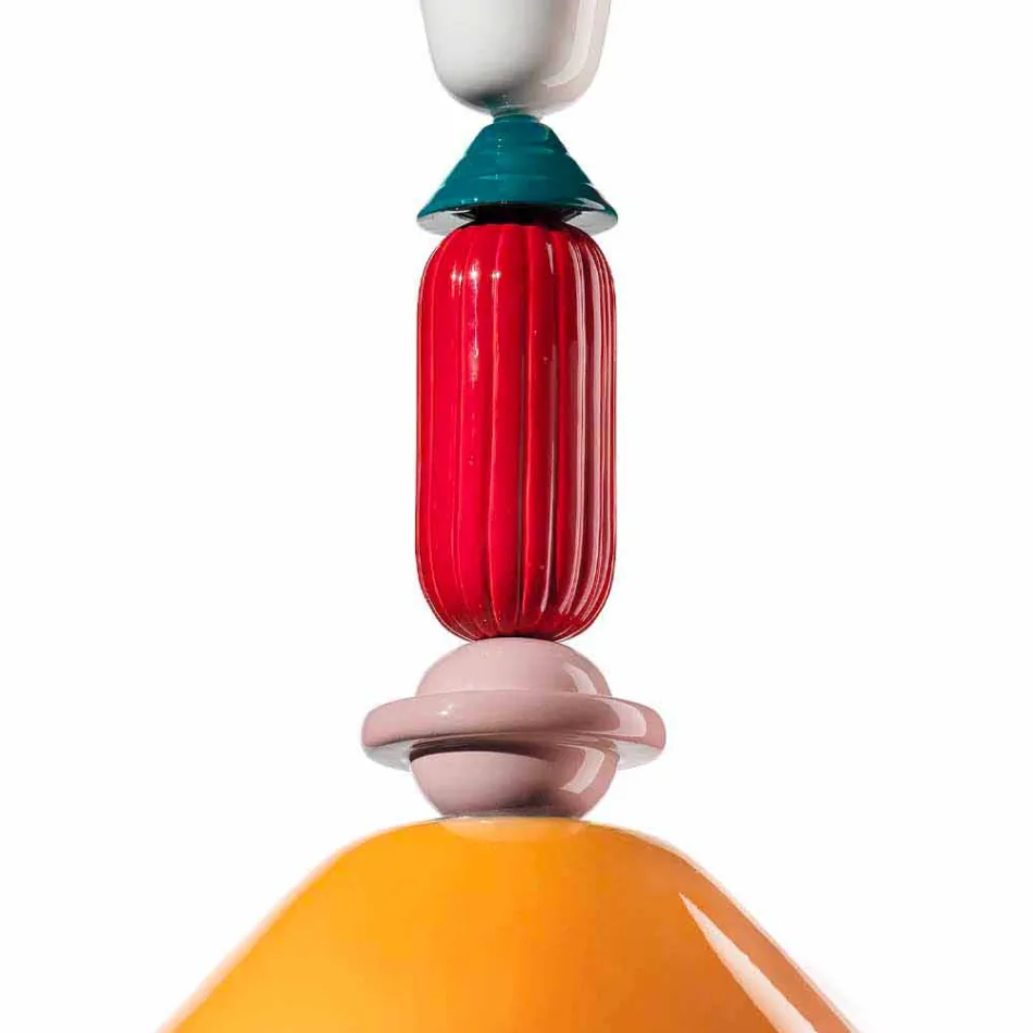 Lampadario Vintage in Ceramica Verde o Giallo Made in Italy – Ferroluce Lariat Viadurini