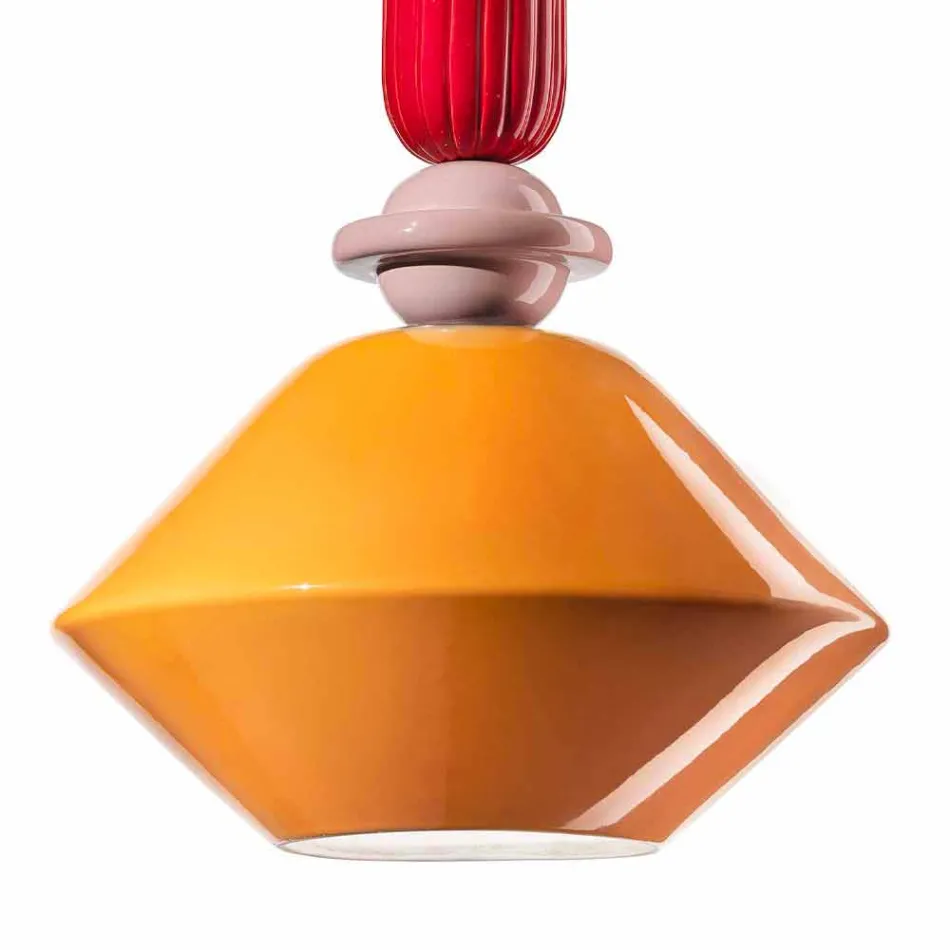 Lampadario Vintage in Ceramica Verde o Giallo Made in Italy – Ferroluce Lariat Viadurini
