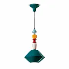 Lampadario Vintage in Ceramica Verde o Giallo Made in Italy – Ferroluce Lariat Viadurini