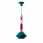 Lampadario Vintage in Ceramica Verde o Giallo Made in Italy – Ferroluce Lariat Viadurini