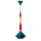 Lampadario Vintage in Ceramica Verde o Giallo Made in Italy – Ferroluce Lariat Viadurini