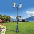 Lampione 2 Luci in Alluminio e Vetro Stile Vintage Made in Italy - Vivian