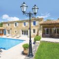 Lampione 2 Luci Stile Vintage in Alluminio e Vetro Made in Italy - Vivian