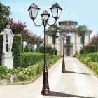 Lampione 3 Luci Stile Vintage in Alluminio e Vetro Made in Italy - Doroty Viadurini