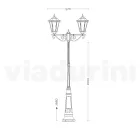 Lampione a 2 Luci in Alluminio e Vetro Made in Italy Vintage - Janira Viadurini