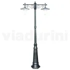 Lampione a 2 Luci Stile Vintage in Alluminio Grigio Made in Italy - Belen Viadurini