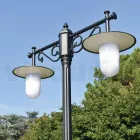 Lampione a 2 Luci Stile Vintage in Alluminio Grigio Made in Italy - Belen Viadurini