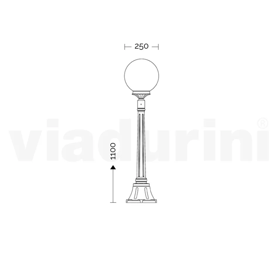 Lampione Alto 110 cm in Acrilico e Alluminio Bianco Made in Italy - Trovabianco Viadurini