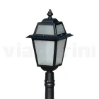 Lampione Alto 116 cm da Giardino in Alluminio Antracite e Vetro Sabbiato - Elric Viadurini