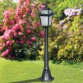 Lampione Alto 116 cm da Giardino in Alluminio Antracite e Vetro Sabbiato - Elric