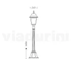 Lampione Alto 116 cm in Vetro e Alluminio Antracite Made in Italy - Scintilla Viadurini