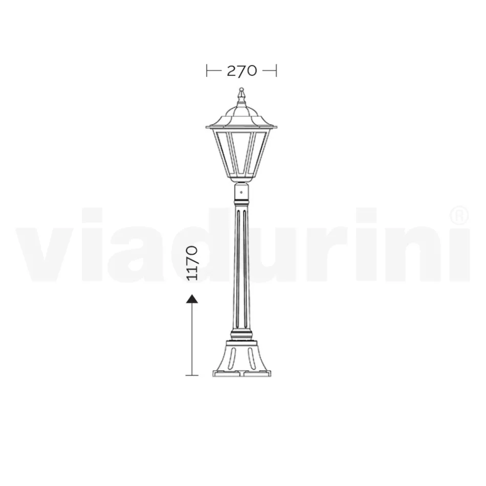 Lampione Alto 117 cm da Giardino in Vetro e 5 Finiture di Alluminio - Pinako Viadurini